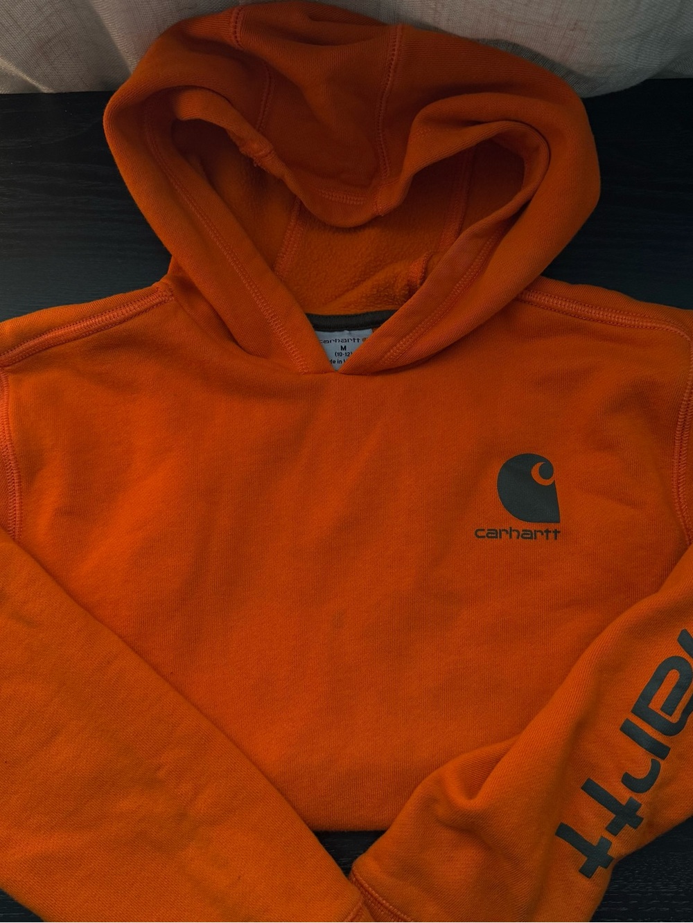 Carhartt Kids Youth Orange Logo Pullover Hoodie